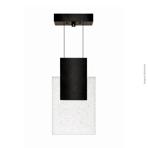 PENDENTE ITALY CRISTAL TRANSPARENTE BOLHA E PRETO BIVOLT