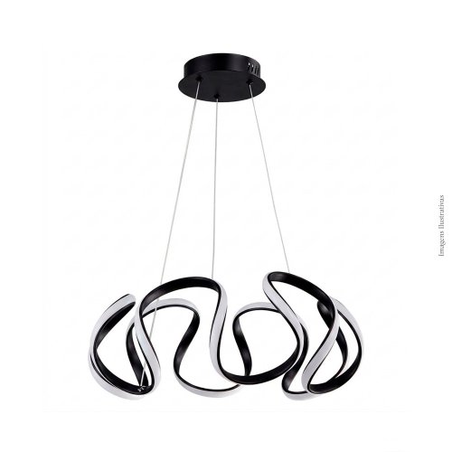 PENDENTE LED CURVAS PRETO LED 3000K 90W