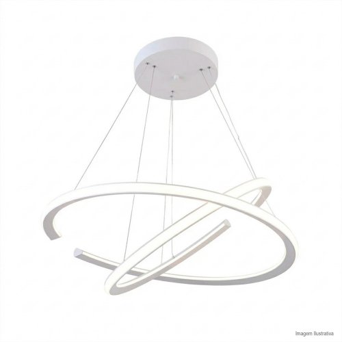 PENDENTE OPEN BRANCO 2 AROS LED EXTERNO 100W 3000K