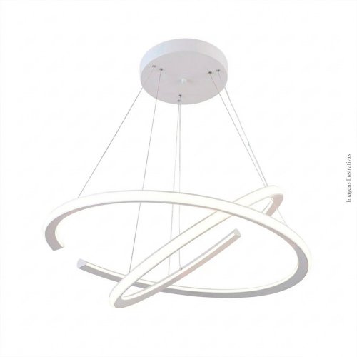 PENDENTE OPEN BRANCO 2 AROS LED EXTERNO 100W 3000K