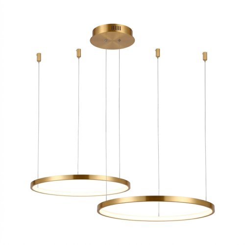 PENDENTE X DOURADO 2 AROS COM LED INTERNO 3000K