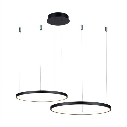 PENDENTE X PRETO 2 AROS COM LED INTERNO 3000K
